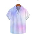 thumbnail image 1 of Yanghang Tops Men Breathable Men's T-Shirt Men's Gradient Printing Button Casual Short Sleeve Turndown Collar Blouse Shirt Summer Shirts For Men, 1 of 5