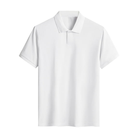 Yanghang Tops Men Men'S T-Shirts Men'S Short Sleeved Solid Color Ice Silk Shirt Short Sleeved Lapel Top Summer Tops