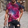 thumbnail image 1 of Yanghang Tops Men Men's T-Shirts Men's Casual Sky Printed Round Neck Short Sleeved T-Shirt Top Summer Tops For Men, 1 of 5
