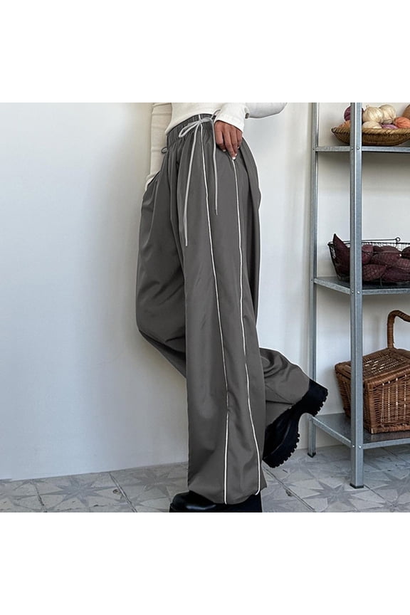 Work Pants Women Women's Vintage Street Style Star Print Spicy Girl Low Waisted Straight Tube Pants