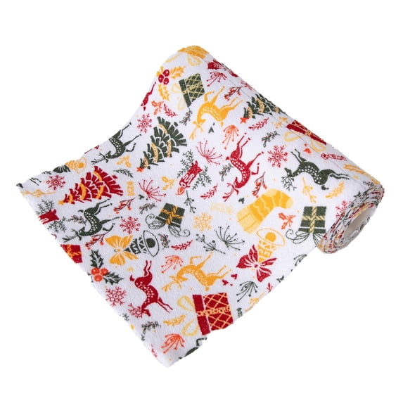 Yangka Christmas Decoration Disposable Tear Away Paper Towel Roll Festive Printed Kitchen Cleaning Cloth For Xmas Home Kitchen Holiday Cleanup Supply