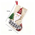 thumbnail image 1 of Yangka Christmas Decoration Rustic Burlap Embroidered Stocking With 3D Santa Reindeer Applique And Plaid Cuff For Fireplace Mantel Holiday Party Decor,Beige, 1 of 5