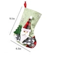 thumbnail image 1 of Yangka Christmas Decoration Rustic Burlap Embroidered Stocking With 3D Santa Reindeer Applique And Plaid Cuff For Fireplace Mantel Holiday Party Decor,Green, 1 of 5