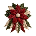thumbnail image 1 of Yangka Christmas Door Hanger Oversized Quilted Poinsettia Flower Design, Holiday Fabric Wreath Decoration For Front Door Indoor Outdoor Winter Home Decor, 1 of 6