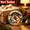 thumbnail image 1 of Yangka Christmas Nativity Scene Acrylic Ornament Wise Men Manger Glow Hanging Decor for Holiday Home, 1 of 6
