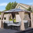thumbnail image 1 of Yangming 10x12 FT Gazebo，Hardtop Gazebo Outdoor Canopy with Mosquito Netting and Curtains, 1 of 6
