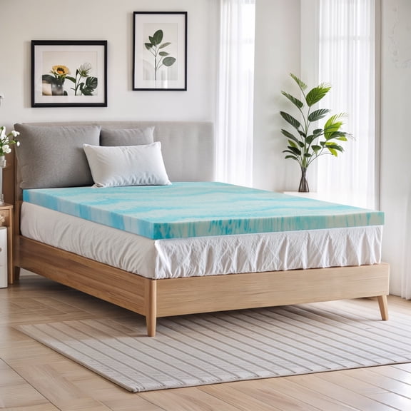 Simenmax 3 Inch Mattress Topper QUEEN, Cooling Gel Infused Memory Foam Bed Toppers