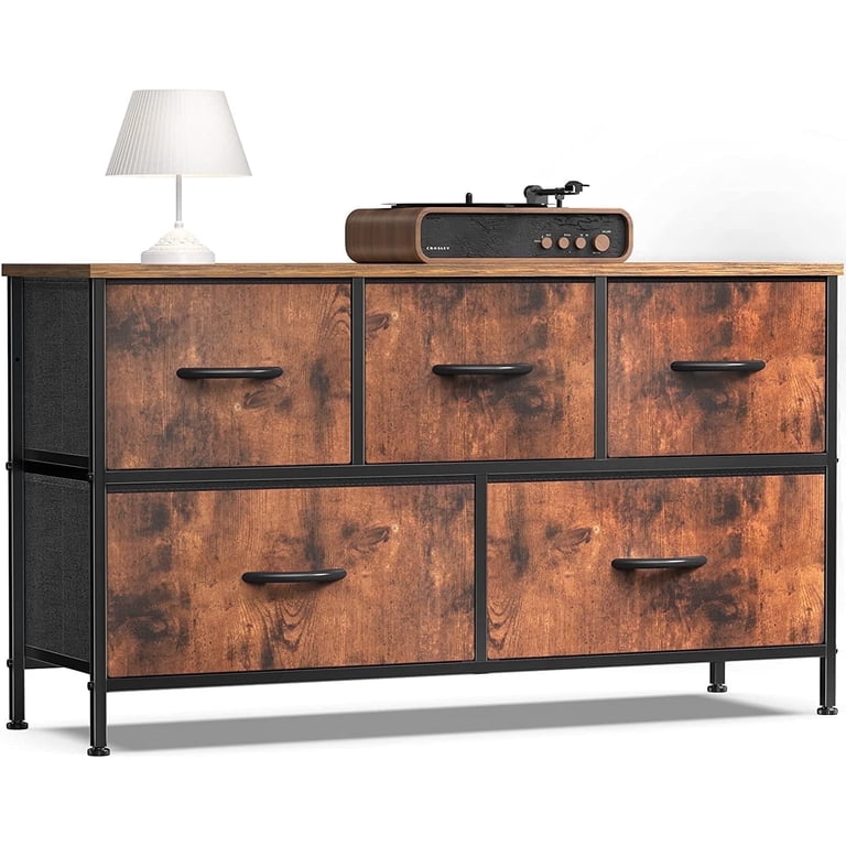 ZUNMOS 5 Drawer Fabric Dresser, Rust Brown Storage Cabinet for Bedroom, Closet, Entryway Organization - Walmart.com ZUNMOS 5 Drawer Fabric Dresser, Rust Brown Storage Cabinet for Bedroom, Closet, Entryway Organization - Walmart.com