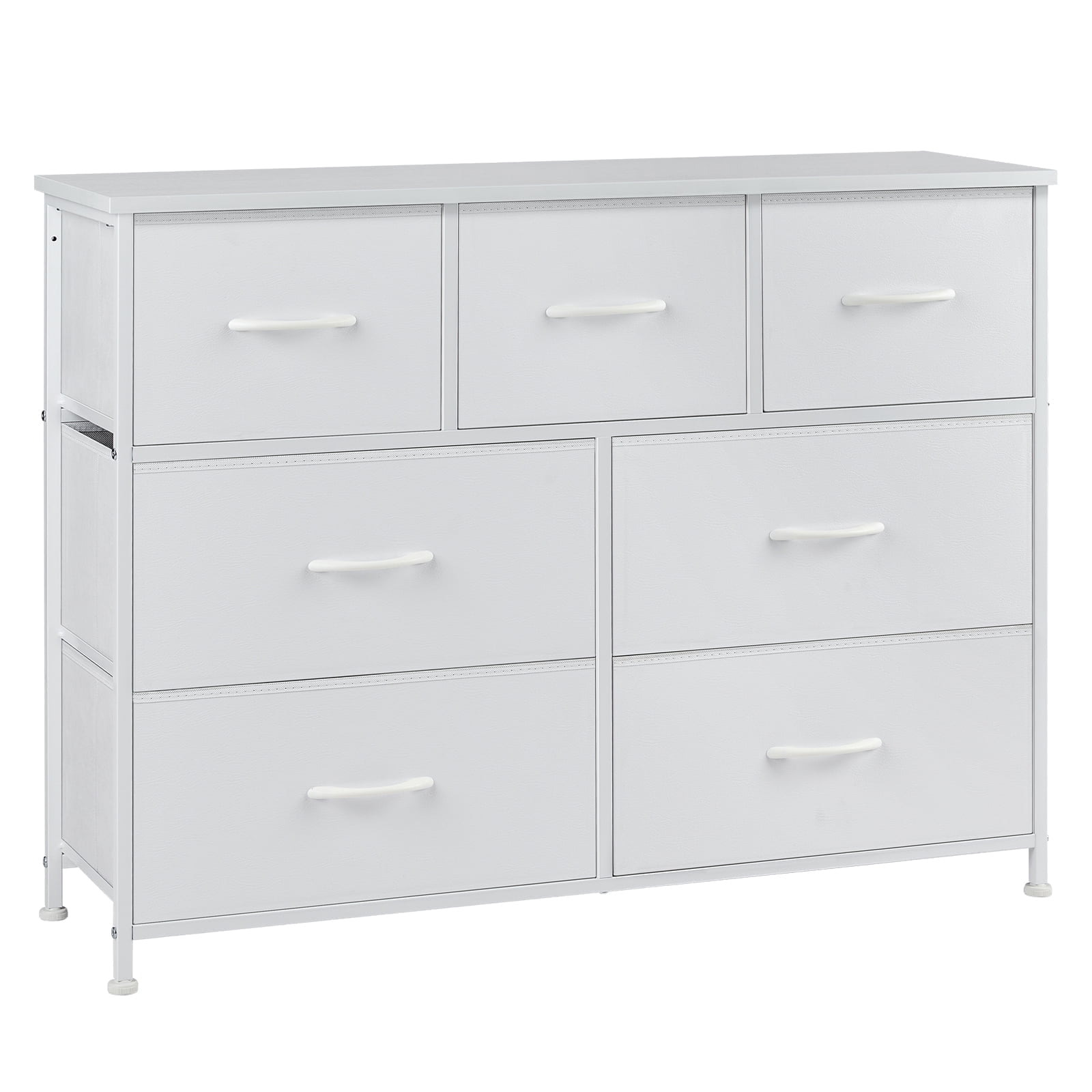 ZUNMOS 7 Drawer Fabric Dresser for Bedroom, Chest of Drawer Organizer Storage Cabinet for Closet, Entryway, White - Walmart.com
