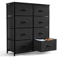 thumbnail image 1 of ZUNMOS 8 Drawer Fabric Dresser for Bedroom, Chest of Drawer Organizer Storage Cabinet for Closet, Entryway, Black, 1 of 7