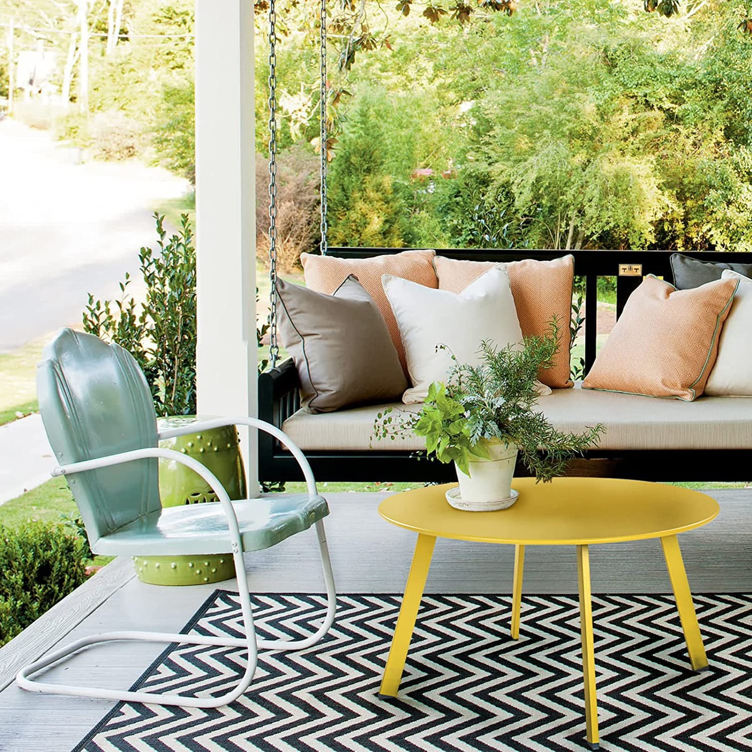 Yellow outdoor coffee table discount