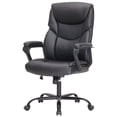 thumbnail image 1 of edx Leather Home Office Desk Chair, Big and Tall Chair with Ergonomic High Back, 300lbs, Black, 1 of 7