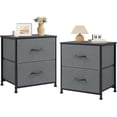 thumbnail image 1 of edx Nightstand Set of 2, Versatile Nightstand with 2 Drawers - Ideal for Bedroom, Living Room, Closet, Entryway, Grey, 1 of 8