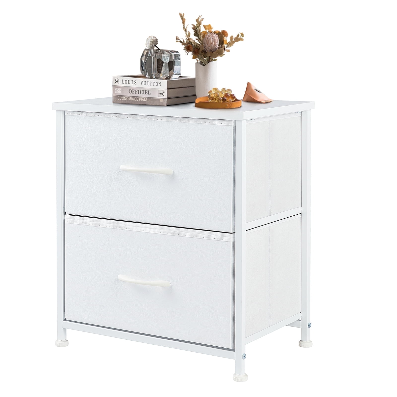 Yangming Nightstand, Versatile Nightstand with 2 Drawers  Ideal for Bedroom, Living Room, Closet, En(图1)