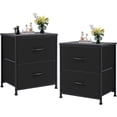 thumbnail image 1 of edx Nightstands Set of 2 with 2 Storage Drawers - Side Table for Bedroom, Living Room, Closet, College Dorm, 20" Height, Black, 1 of 6