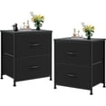 thumbnail image 1 of ZUNMOS Nightstands Set of 2 with 2 Storage Drawers - Side Table for Bedroom, Living Room, Closet, College Dorm, 20" Height, Black, 1 of 6