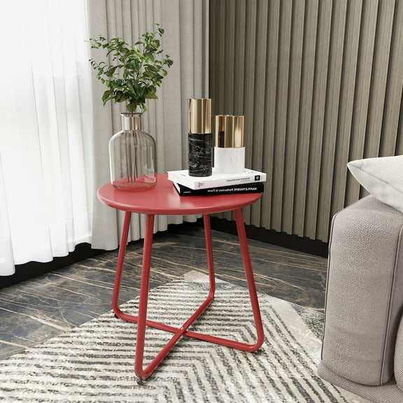 Yangming Side Table, Round Coffee Tea End Table for Living Room, Bedroom and Balcony