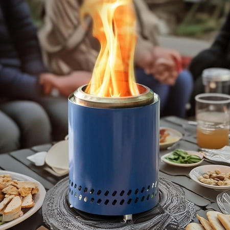 Simenmax Tabletop Fire Pit, 7 inch Smokeless Fire Pits Outdoor Mini Firepit, Stainless Steel Portable Fireplaces Low Smoke