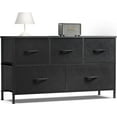 thumbnail image 1 of ZUNMOS 5 Drawer Fabric Dressers for Bedroom, Chest of Drawer Organizer Storage Cabinet for Closet, Entryway, Black, 1 of 10