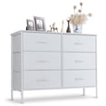 thumbnail image 1 of edx 6 Drawer Fabric Dresser for Bedroom, Chest of Drawer Organizer Storage Cabinet for Closet, Entryway, White, 1 of 8