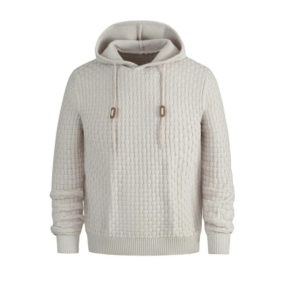 Yangnuo Fall Trendy Casual Comfy Hoodies for Men Men's Solid Color Pullover Sweater Long Sleeved Hooded Sweater Fashionable Casual Base Men's Knitted Sweater Long Sleeved Hooded Top