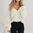 thumbnail image 1 of Yangnuo Fall Winter Womens Comfy Casual Jackets Cardigan Casual Women Casual Solid Long Sleeve Button Sweater Ladies Outwear, 1 of 5