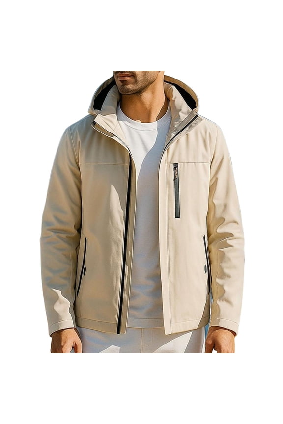 Mens Casual Fashion Windproof Windbreaker Jackets Men's Solid Color Outdoor Climb Sport Run Pocket Zipper Long Sleeved Jackets