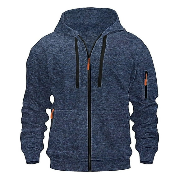 Yangnuo Mens Fashion Comfy Zip Up Hoodies Men's Cargo Solid Color Multiple Pockets Sports Ditness Training Long Sleeved Hooded Casual