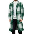 thumbnail image 1 of Yangnuo Mens Fashion Warm Plaid Coat Jackets 2025 Fall Winter Mens Trench Coat Long Casual Lapel Winter Wool Plaid Coat With Pockets, 1 of 6