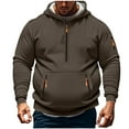 thumbnail image 1 of Yangnuo Mens Trendy Plus Size Comfy Hoodies Men Casual Fashion Solid Zipper Pullover Long Sleeve Hoodie With Pocket Sweatshirts, 1 of 5