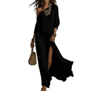 chain maxi dress Black Gold Chain Knotted Cut Out Slit Maxi Dress
