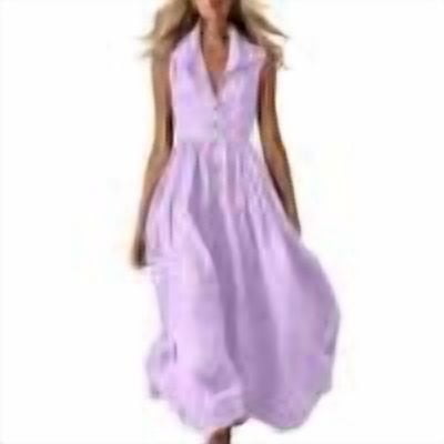 Yangnuo Women's Sleeveless Button Front Maxi Dress Ladies Solid Color Casual Shirt Dress Purple XL