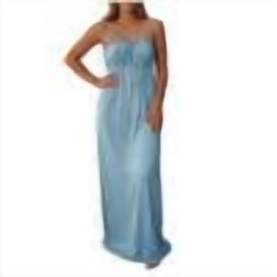Yangnuo Women's Spaghetti Strap Backless Maxi Dress Ladies Ruched Solid Color Casual Summer Dress Light Blue S