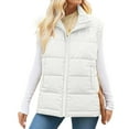 thumbnail image 1 of Yangnuo Women's Trendy Casual Winter Comfy Warm Color Stand Collar Sleeveless Jacket Coat Clearance Puffer Vest 2025, 1 of 5