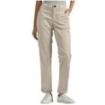 thumbnail image 1 of Yangnuo Womens Casual Cargo Pants Womens Comfy Work Pants Women Solid Color Pentagonal Pants With Elastic Waist Casual Work Clothes Belt Pockets, 1 of 5