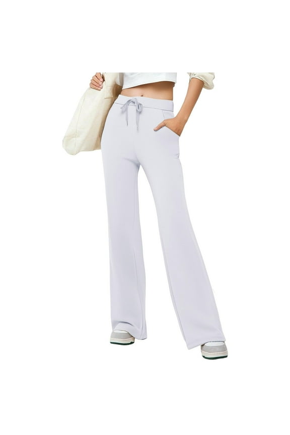 Womens Casual Comfy Yoga Straight-Leg Pants Women'S Long Solid Color Hip Lift Fitness High Waist Elastic Exercise Yoga Pants