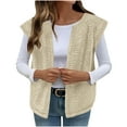 thumbnail image 1 of Yangnuo Womens Casual Fleece Warm Vest Jackets Womens Outwear Sleeveless Jackets Womens Ladies Winter Vests Sleeveless Fleece Jacket Zip Up Warm Drawstring Coat With Pockets Outerwear, 1 of 6