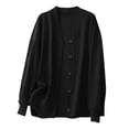 thumbnail image 1 of Yangnuo Womens Casual Solid Color V-Neck Jackets Cardigan Fashion Women's Summer Long Sleeve Hoodless Comfy Regular Tank Tops, 1 of 5