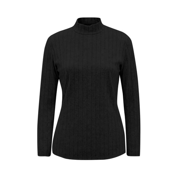 Yangnuo Womens Casual Warm Fleece Lined Comfy Blouses Tops 2025 Fall Winter Women's Fashion Solid Color Long Sleeve Stand-up Collar Blouses Leisure Tops