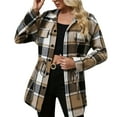 thumbnail image 1 of Yangnuo Womens Plaid Jackets Womens Fashion Comfy Jackets Women Checkered Button Pocket Shirt Jacket Top, 1 of 6