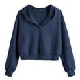 thumbnail image 1 of Yangnuo Womens Cropped Sweatshirts Fashion Women's V-Neck Long Sleeve Casual Blouse Hoodless Sweatshirts, 1 of 4