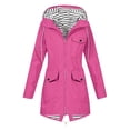 thumbnail image 1 of Yangnuo Womens Fashion Casual Comfy Windbreaker Jackets Women Solid Color Rain Jacket Outdoor Hooded Windproof Loose With Pocket Coat, 1 of 5