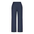 thumbnail image 1 of Yangnuo Womens Fashion Causual Loose Pants Women's And Linen Solid Color Button Open Pants, 1 of 5