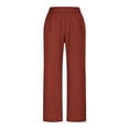 thumbnail image 1 of Yangnuo Womens Fashion Causual Loose Pants Women's And Linen Solid Color Button Open Pants, 1 of 5