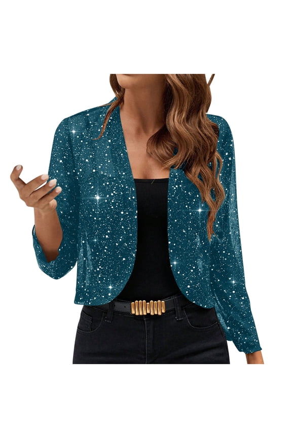 Womens Fashion Lightweight Sparkly Thin Cardigan Jackets 2025 Women's Solid Elegant Shiny Fabric Open Front Thin Breathable In Party Gathering Cardigan Jacket