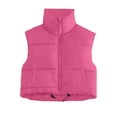 thumbnail image 1 of Yangnuo Womens Fashion Trendy Solid Color Sleeveless Puffer Jackets Vest Jackets 2025 Fall Winter Women's Winter Crop Sleeveless Warm Outerwear Padded Gilet Tops Coat, 1 of 6