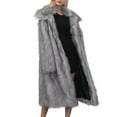 thumbnail image 1 of Yangnuo Womens Fashion Trendy Warm Faux Furry Lapel Cardigan Coat Jackets 2025 Womens Ladies Warm Faux Furry Long Coat Jacket Winter Solid V-Neck Outerwear, 1 of 6