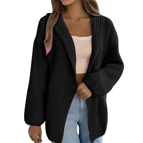 Yangnuo Womens Fashion Warm Clearance Cardigan Sweaters Jackets 2025 Womens Fall and Winter Solid Color Long Sleeved Pocket Cardigan Shirt Loose Casual Lapel