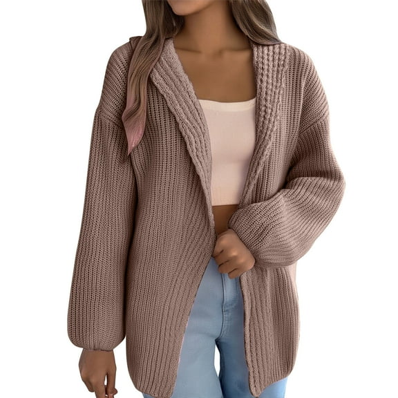 Yangnuo Womens Fashion Warm Clearance Cardigan Sweaters Jackets 2025 Womens Fall and Winter Solid Color Long Sleeved Pocket Cardigan Shirt Loose Casual Lapel