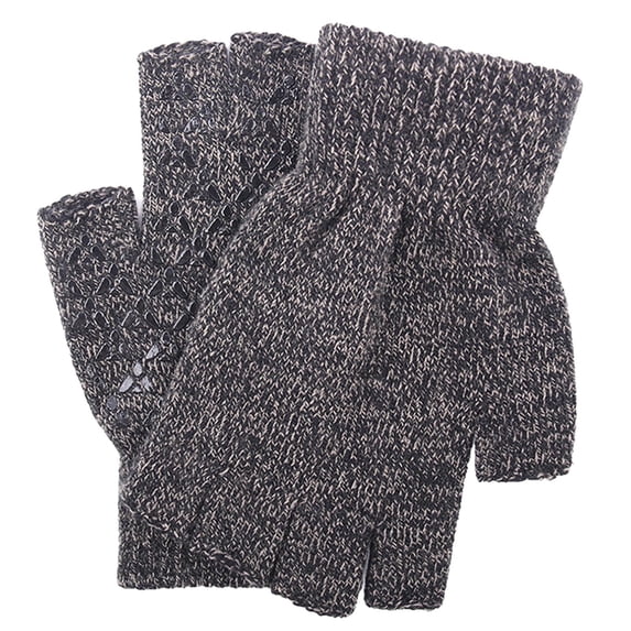 Yangnuo Womens and Mens Marled Cable Knit Fingerless Winter Gloves Man And Women Solid Color Half-Finger Outdoor Fingerless Thicken Wool Casual Fashionable Gloves